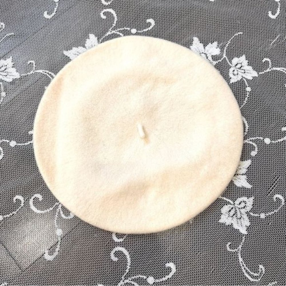 Parkhurst 100% wool ivory beret - Picture 2 of 5